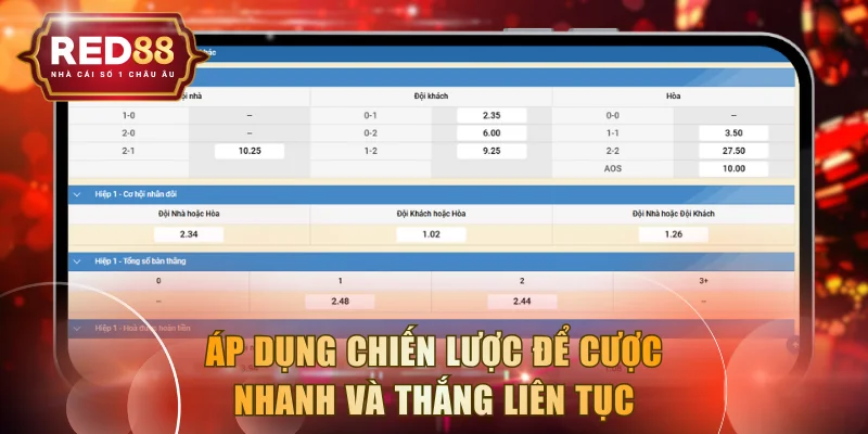 Áp dụng chiến lược để cược nhanh và thắng liên tục