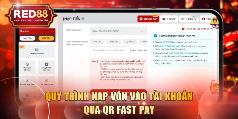 Quy trình nạp vốn vào tài khoản qua QR Fast Pay