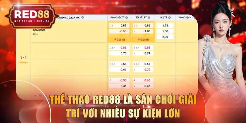 Thể thao RED88 là sân chơi giải trí với nhiều sự kiện lớn